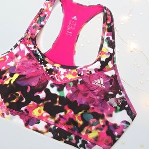 Adidas  Neon Pink Colorful Tech Fit Sports Bra XL